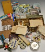 Large collection of Assorted Fishing Tackle, Flies, Lures, Books et al: to incl 5 early fishing