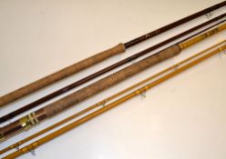 Salmon glass fibre fly rods (2) Good Bruce & Walker "Silver Stream" 12ft 3pc rod, #6-8, with alloy