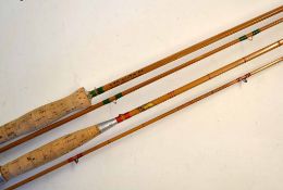 Fly rods (2) : Fine looking Allcocks "Little Gem" 7ft 2pc split cane trout fly rod, with agate