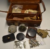 Early Game Fishing tackle, rods and reels: interesting collection contained in a period customised