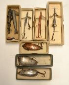 Lures (9): Hardy Bros Baits and Spoons including Nat. bait spinners, 'Esk' prawn tackle, 3x Hardy