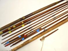 Interesting Early Spliced greenheart salmon fly rods (2): one with 2x butts incl full greenheart