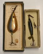 Lures (2): Peel of Redditch 'Caledonia' type Bait with glass eyes together with a boxed Rudge