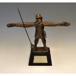 Abu 30th Anniversary bronze ltd ed fishing figure: featuring a fisherman with exaggerated
