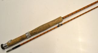 Rod: J.J.S Walker Bampton "The Master" 8ft 6in 2p split cane trout fly rod, 10.5" cork handle with