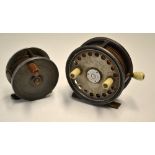Hardy Silex No.2 alloy casting reel, 3.5" dia, twin ivorine handles, ivorine brake lever, handle,