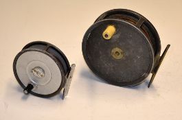 Hardy fly reel and another (2): Hardy Bros The Lightweight 3 3/8" alloy fly reel, with 2 screw