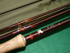Sharpe's Aberdeen Graphite Salmon Rod: Scottie hand built 15ft 3pc graphite salmon fly rod, brown