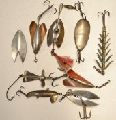 Lures (9): An Allcocks Dazzle Bait 3" in length together with 8x assorted spoons