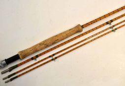 Hardy Rod: The Houghton 9ft 6in 3pc Palakona fly rod c/w spare tip, serial no H4396, clear agate