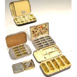 Collection of various fly tins and flies (4): Ogden Smith Hyde Park Corner London black japanned dry