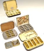 Collection of various fly tins and flies (4): Ogden Smith Hyde Park Corner London black japanned dry