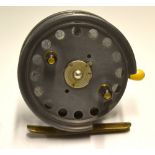 Hardy Bros "The Silex No.2 Silent Wind-In" 4" alloy reel c.1920 with quarter rim cut out, 3 screw