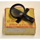 Hardy Bros Magnifier: Scarce Hardy Bros Wardle Magnifier glass, 1.5" dia frame with jacket clip,
