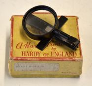 Hardy Bros Magnifier: Scarce Hardy Bros Wardle Magnifier glass, 1.5" dia frame with jacket clip,