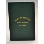 Dryden, Adam - "Hints to Anglers" 1st ed 1862 publ'd Edinburgh c/w 5x folding maps, original green