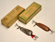 Swedish boxed lures (2): Leidesdorffs Stockholm Sheffield plate kidney spoon and another copper