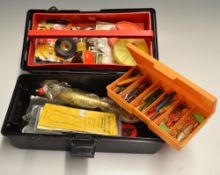 Fishing Tackle box, lures and fishing equipment: a carry box complete with lift out tray