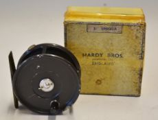 Hardy Bros "Uniqua" 3.75" alloy salmon fly reel - double check mechanism, post-war model with rim