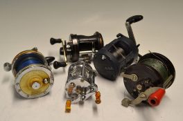 Collection of various multiplying reels (5) to include Pflueger SkilKast level wind multiplier