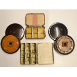 Hardy Fly Boxes (4) to incl "The Girodon Pralon" No. 2 black japanned tin c/w washable tablet c/w