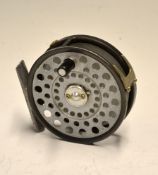 Reel: Hardy "L.R.H Lightweight" aluminium trout fly reel with alloy foot, ebonite handle, two
