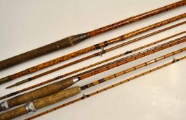 Rods: Good J.S Sharpe Maker Aberdeen "The Scottie" 8ft 9in 2pc split cane fly rod c/w red agate