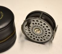 Hardy Bros "St Andrew" alloy 4 1/8" salmon fly reel - 2 screw drum release latch, black handle,