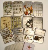 Various Fly Boxes and Flies (9) to incl Hardy alloy "Security" Clip fly tin, 3x various Wheatley