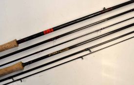 Fly rods (2): good Shakespeare Sigma 10ft 3pc carbon fly rod, #6-7, fully lined ring guides