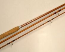 Edgar Sealey Octofloat rod: 10ft 11"' 3 pc split cane rod, red whipped high bells guides, bronze
