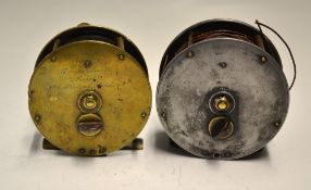 Farlow Reels: 2x C Farlow & Co Ltd patent lever salmon reels with both check control on the rear