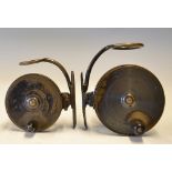 Malloch Patent Side Casters (2): Mallochs Patent gunmetal side casters measuring 3 3/8" and 2 7/8"