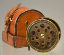 Hardy All Brass Transitional Perfect and leather case: Hardy 2.75" Perfect late transitional all