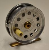 Percy Wadham's Specialities I.O.W 3 1/8" alloy fly reel: with ivorine handle, single row of