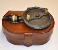 Rare Illingworth No.1 Reel: original 1st Model alloy reel, twin handle bar with matching ivory