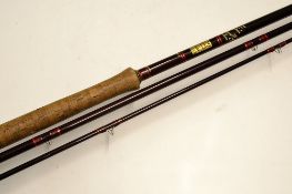 Hardy Salmon Rod: Good "Graphite Salmon Fly De Luxe" 15ft 4in 3pc carbon fly rod, #10, lined butt