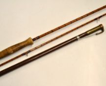 Rod and Gaff: Good Murray Alnwick 9ft 2pc split cane fly rod, #6, lined butt and tip guides, alloy