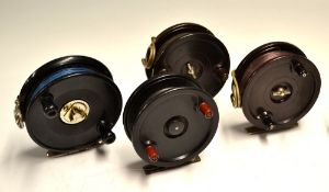 Collection of various bakelite casting reels (4): S&A Steelite 4.25" reel with line guard, twin