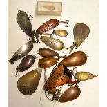 Lures (15): 6 x Farlow's Spoons together with a mixed selection of spoons such as Hardy Bros,