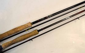 Fly Rods (2): Hardy Fibalite Perfection 9ft 2pc graphite fly rod. #6, black reel seat with screw