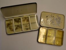 Hardy Halford May Fly boxes and flies (2): An early 'Halford 1904 Series Dry Fly Box' (remains of