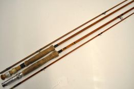 Rods (2): unnamed "88" style 2p split cane fly rod with staggered ferrule AFTM5/6, 10in cork handle,