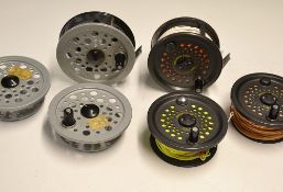 Good selection of Salmon Fly Reels and Spare Spools (6): to incl Leeda Magnum 200D 4"alloy salmon