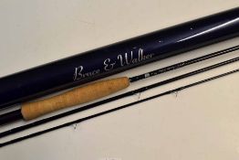 Rod: Fine Bruce and Walker Powerlite Deluxe 8'6" 3pc carbon fly rod #5/6 - with agate butt guide -