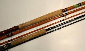 Fly Rods: Fine Lee Rod Co. "Salmo" 12ft 3pc glass fibre salmon fly rod with agate butt and tip