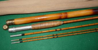 F.E. Thomas ,Bangor, Maine, USA Dirigor 8ft 3pce split bamboo trout fly rod with spare tip, bronze