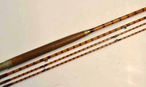 Hardy Bros rod: Early Hardy "The Halford 1905 Model" 9ft 6in 3pc palakona fly rod c/w spare tip