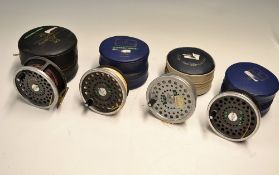 Hardy Marquis Salmon No.2 fly reel and spare spools (4): 2 screw drum release latch, black handle,