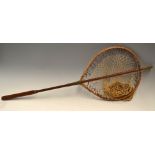 Early Farlow Wooden Landing Net c1890: Early C Farlow & Co 191 Strand London wooden trout size gye